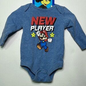 Super Mario baby announcement bodysuit new player